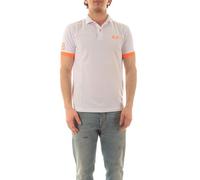 SUN68 Polo Logo Fluo S/S - 95% coton 5% élasthanne, Blanc, XL