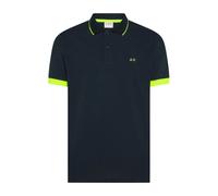 Sun68 - Polo Small Stripe Fluo S/S - Homme - Tops - Bleu - Taille: 2XL