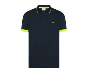 Sun68 - Polo Small Stripe Fluo S/S - Homme - Tops - Bleu - Taille: S