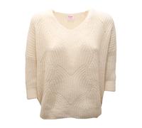 Sun68 - Pull col V en porcelaine - Femme - Pulls - Blanc - Taille: 38 FR