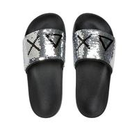SUN68 Slippers beach femme 4411 argent/noir, Argent noir, 41 EU