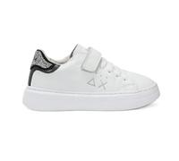 SUN68 Sneakers Girl's Grace Leather (Kid) Z45429K Couleur 0144 Blanc/Argent, Blanc et argenté., 30 EU