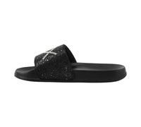 Sun68 - Tongs Strass Logo - Femme - Chaussures - Noir - Taille: 38 EU