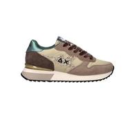 SUN68 Z45217 Stargilrl Glitter Logo Beige Foncé Chaussures de Sport pour Femmes Nubuck et Tissu Paillettes, Beige foncé., 36 EU