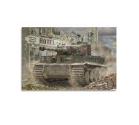 SUNAHUA Poster décoratif sur toile représentant un char lourd de la Seconde Guerre mondiale, 40 x 60 cm