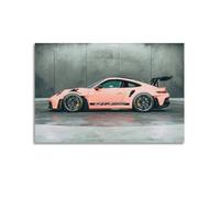 SUNAHUA Poster décoratif sur toile représentant une voiture rose 911 GT3 RS - 30 x 45 cm