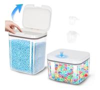 sunal Boîte de rangement pour dosettes de lessive pour organisation, grande capacité de 2,8 l + 5,5 l avec couvercle hermétique pour détergent, stockage de parfum