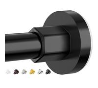 SUNALLY Tringle à rideau de douche télescopique réglable sans perçage en acier inoxydable antidérapante pour salle de bain - 81,3 à 190,3 cm - Ne rouille pas - Noir