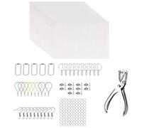 SUNANFBEST Kit de Plastique Fou - 20 Feuilles de Plastique Magique A5, Perforatrice et Accessoires pour Projets DIY - Idéal pour Fabrication de Porte-Clés, Bijoux, et Autres Créations en