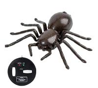 SunaOmni Araignée télécommandée, Robot Tarentule Mobile RC, araignée réaliste, RC sans Fil Rechargeable USB pour Halloween, Farce, fête, Jouet télécommandé Marron foncé