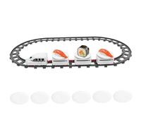 SunaOmni Ensemble de 22 Trains à sushis rotatifs avec 1 tête de Train, 3 Wagons et Plus, Train électrique alimenté par Batterie pour Table à Manger ou Cadeaux pour Enfants (sans sushis)