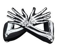 SunaOmni Gants De Squelette D'halloween, Bras Longs, Griffes De Crâne, Gants En Os Fantôme Pour Halloween, Accessoires De Fête De Cosplay, Cadeaux De Fête D'halloween, Accessoires Photo D'halloween,