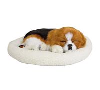 SunaOmni Jouet pour Chien endormi, Animal en Peluche Respirant réaliste avec Tapis, Jouets en Peluche Moelleux pour Enfants Cadeaux d'anniversaire, décoration de Maison, Style2 Chien réaliste en p