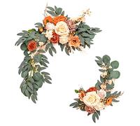 SunaOmni Lot de 2 guirlandes de roses artificielles, arche de mariage, arche de mariage, kit de fleurs pour bricolage, cérémonie de mariage, arrangements, fête, panneau de bienvenue et arrière-plan de