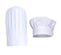 SunaOmni Lot de 2 toques de cuisinier réglables - Unisexe - Avec bande élastique - Coton respirant - Blanc - Maintient vos cheveux en toute sécurité - Pour cuisine, restaurant, hôtel, Blanc., Taille