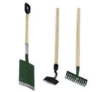 SunaOmni Lot de 3 Outils de Jardin Miniatures pour Maison poupée, échelle 1/12, Pelle, râteau et houe en Alliage, Accessoires Jardin pour Maison poupée, échelle 1:12, râteau pour Enfants