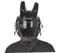 SunaOmni Masque avec Corne Masque futuriste pour Hommes PC Punk décoratif avec Facial cybernétique pour fête de Cosplay Halloween Festival de Musique Casque