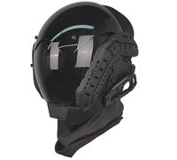 SunaOmni Masque avec Rail de Guidage Masque futuriste PC Punk décoratif avec Facial cybernétique pour fête de Cosplay Halloween Festival Musique Casque p