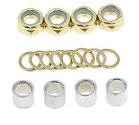 SunaOmni Rondelles standard pour skateboard, roues, écrous, kit de vitesse, rondelles, kit de réparation de longboard, kit de réparation pour réparation de skateboard, doré