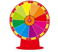 SunaOmni Roue de la fortune à tourner - 30,5 cm - Bricolage - Roulette de prix - Avec support stable - Coloful Lucky Roulette - Pour fête de carnaval, pub, jeu de hasard