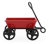 SunaOmni Wagon Rouge Miniature, Accessoire de Maison de poupée Miniature en métal, Mini Wagon Rouge pour Accessoires décoration Maison poupée, Mini brouettes, Accessoires crèche