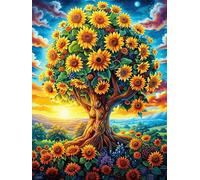 SunArbre de Vie Fleuri 1000 Pièces Puzzle Famille en Carton Rigide Animaux et Plantes Difficulté Moyenne Activité Familiale Anti-Stress Loisir Créatif Idée Cadeau Anniversaire Premium 1000 PCS