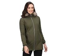 Sunaree Femme Veste en Softshell À Capuche, Bordure en Fausse Fourrure