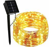 FOREVER Sunari Guirlande lumineuse solaire à 200 LED, fil de cuivre, 22 m, étanche, blanc chaud, décoration de Noël, Halloween, jardin féerique