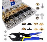 SUNAROC Bouton Pression Métal Et Pince, 90 Jeux De Boutons Pression Et Vis 15mm Pour Sacs À Dos De Chemise En Cuir,Ceintures De Sac De Chapeau,Cuir De Bricolage, Les Tauds De Bateaux Le Remplacement