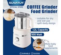 SUNATUR 1.2L broyeur sec et humide moulin à café électrique Commercial multifonctionnel robot culinaire café grain épices fraiseuse beige