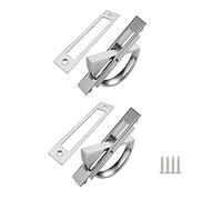 Sunbbingsp 2 Pcs Poignée Encastrée, Poignées Invisibles Rotatives, Tatami Poignées Cachées pour Tiroir Armoire de Plancher, Tiroirs, Coiffeuses, etc(Argent)