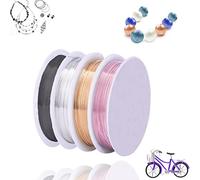 Sunbbingsp Fil pour Bijoux 0,5 mm, 4 Rouleaux Fil de Bijoux en Cuivre, Fil de Fer pour Bijoux pour Le Bricolage Schmuckherstellung, Basteln, Perlen, Draht Basteln Floristik, Schmuck Draht, Modellbau