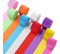 SUNBEAUTY Rouleaux de papier crépon pour la décoration de fête Paquet de 5 (28 mm) 10M Coloré