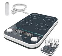 SUNBGRPYE Agitateur MagnéTique à 4 Positions, Agitateur à Affichage NuméRique De Laboratoire, Capacité 4 * 1000ml, Fonctionnement Synchrone/Asynchrone, RéGulation De Vitesse + Temporisation