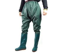 SUNBGRPYE Cuissardes De PêChe, Pantalons De PêChe à Taille éLastique, avec Bottes, Pantalons De PêChe AntidéRapants Mi-Longs, pour La PêChe à La Mouche, Le Kayak, Les ActivitéS Nautiques,A-41