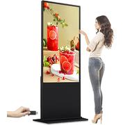 SUNBGRPYE Lecteur Publicitaire Automatique sur Pied 43 49 55 65 Pouces, 1920 * 1080p, éCran IPS LCD, Compatible WiFi, RJ45, USB, éCran Tactile + Fonction éCran Partagé,43in
