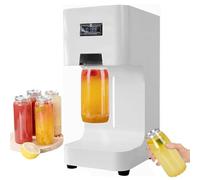 SUNBGRPYE Machine De Scellage Automatique pour BoîTes De Conserve Et Boissons, avec Affichage LED, Hauteur De Scellage 200 mm/DiamèTre 51 mm, pour BoîTes en Aluminium Et en Plastique. White