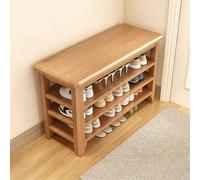sunbiaouk Banc Porte-Chaussures avec Rangement - Banc à Chaussures en Bois Massif, réglable en Hauteur, pour entrée, Couloir, vestiaire ou Porte d'entrée(Level 3-B,100cm)