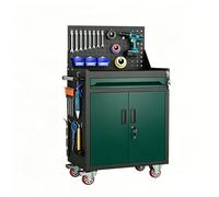 sunbiaouk Chariot à Outils à roulettes avec tiroirs - Chariot Utilitaire métallique avec Panneaux perforés latéraux - Unité de Rangement pour Garage, Atelier ou Centre de réparation(Green)