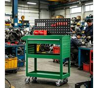 sunbiaouk Chariot à Outils mécanique sur Roues, servante d'atelier métallique roulante, Chariot de Travail pour Garage et Atelier de réparation(Green,D)