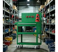 sunbiaouk Chariot à Outils mécanique sur Roues, servante d'atelier métallique roulante, Chariot de Travail pour Garage et Atelier de réparation(Green,B)
