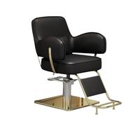 sunbiaouk Fauteuil de barbier, Fauteuil de Salon de Coiffure, pivotant à 360°, avec Dossier et Repose-Pieds en Acier Inoxydable, équipement pour Salon de beauté et Spa, Charge maximale 200 kg(Black)