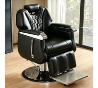 sunbiaouk Fauteuil de Coiffure Professionnel avec Structure en métal - Dossier réglable - Équipement idéal pour Salons de beauté ou espaces de Vie(Black)