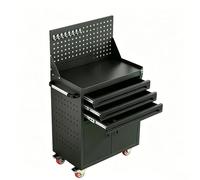 sunbiaouk Servante d'atelier Robuste en Acier - Chariot Utilitaire métallique avec tiroir verrouillable et Panneaux perforés latéraux - Coffre à Outils pour Le Rangement de pièces et d'outils(Gray)