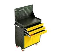 sunbiaouk Servante d'atelier Robuste en Acier - Chariot Utilitaire métallique avec tiroir verrouillable et Panneaux perforés latéraux - Coffre à Outils pour Le Rangement de pièces et d'outils(Yellow)