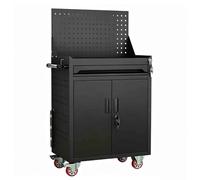 sunbiaouk Servante d'atelier roulante avec Portes verrouillables, Chariot Utilitaire en métal avec séparateur Amovible, Coffre à Outils pour la Maison, Le Bureau, Le Garage et l'atelier(Gray)