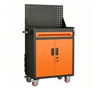 sunbiaouk Servante d'atelier roulante avec Portes verrouillables, Chariot Utilitaire en métal avec séparateur Amovible, Coffre à Outils pour la Maison, Le Bureau, Le Garage et l'atelier(Orange)