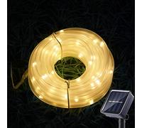 Sunboia Guirlande lumineuse solaire de 7 m, 50 LED, étanche, guirlande lumineuse solaire pour sapin de Noël, Thanksgiving, fête de mariage, terrasse, blanc chaud