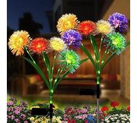 Sunboia Lot de 2 lampes solaires pour jardin - Décoration de jardin - Pissenlit avec 50 LED - Étanche IP65 - Pour pelouse, balcon, terrasse, cour, Halloween, décoration de Noël