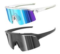 Sunbowglint Lot de 2 paires de lunettes de soleil de sport polarisées incassables pour homme et femme, monture TR90, protection UV400, baseball, cyclisme, pêche